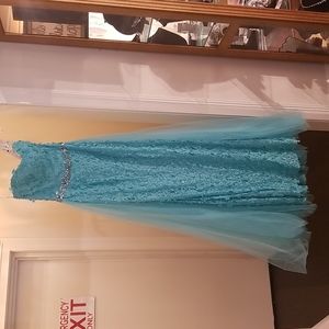Ellie Wilde Strapless Blue Gown